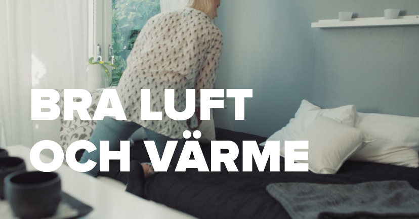 Sovrumsbild med texten bra luft och värme.