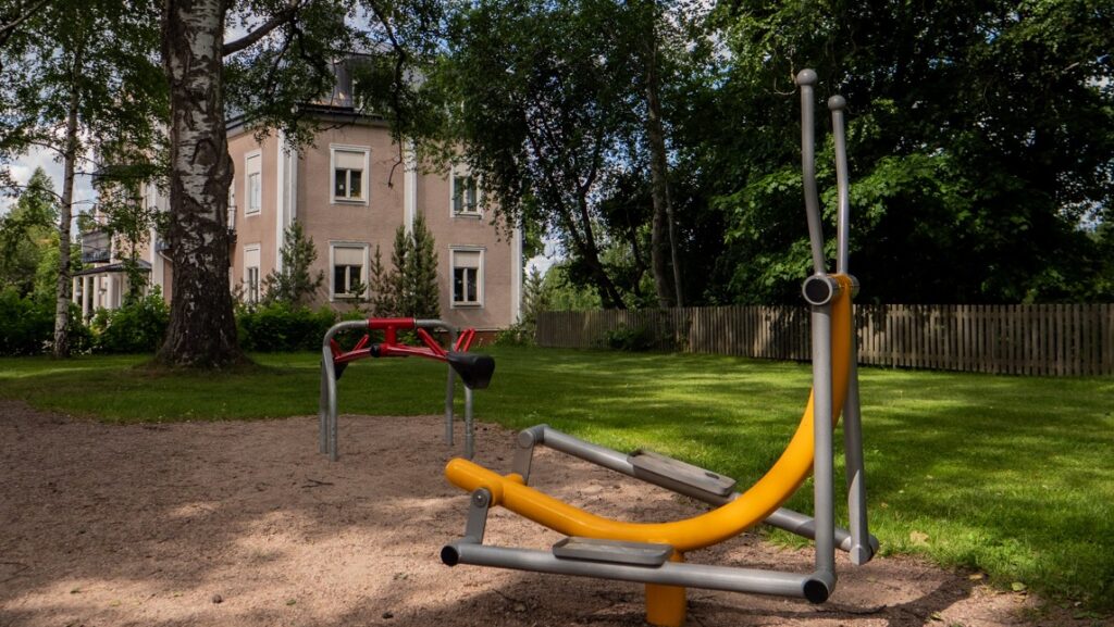 Utegym i en park.